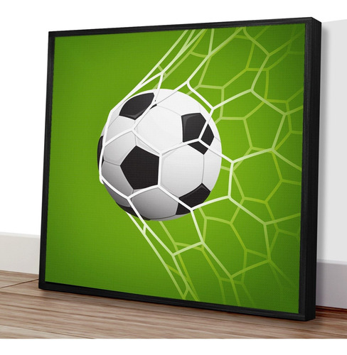 Imagem 3 de 4 de Quadro Decorativo 40x40 - Infantil Futebol Bola Na Rede
