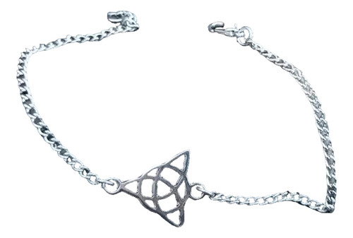Pulsera Triqueta Dije Niquel Cadena Quirurgica Artesanal Plata 20.32 Cm 46.99 Cm
