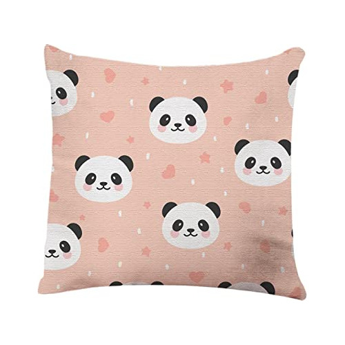 Funda De Almohada Diseño De Panda Y Lunares Rosados De...