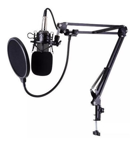 Kit de micrófono de estudio BM800 + Pop Filter + Spider + Arm Articula en color negro