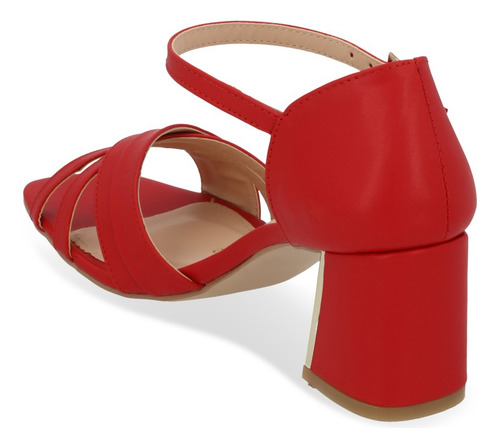 Sandalia De Tacón Rojo Con Detalle En Tacón 029-39
