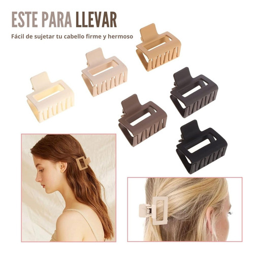 Juego De 12 Horquillas For Mujer, Horquillas Cuadradas Y