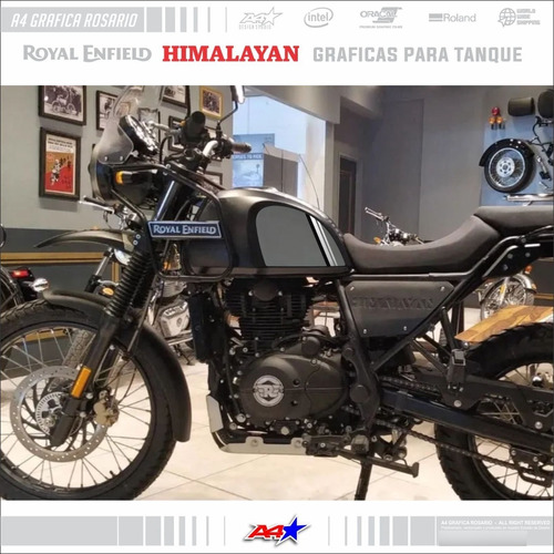 Royal Enfield Himalayan Calcos De Tanque Moto Negra