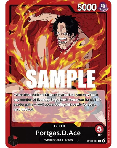 Ace Líder Carta One Piece Tcg Original En Inglés+30 Cartas