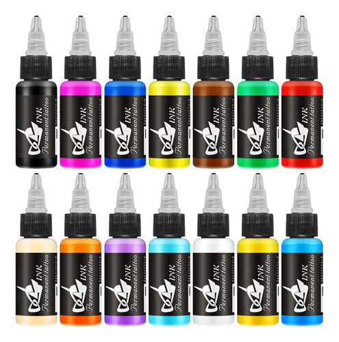 Baodeli Juego De Tinta De Tatuaje De 14 Colores De 1.0 Fl Oz