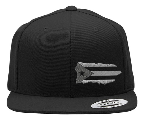 Snapback Flat Bill Panel Lateral Izquierdo Mapa Isla Puerto