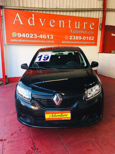 Imagem 3 de 10 de Renault Logan Authentique 1.0 Ano:2019 Preto Completo