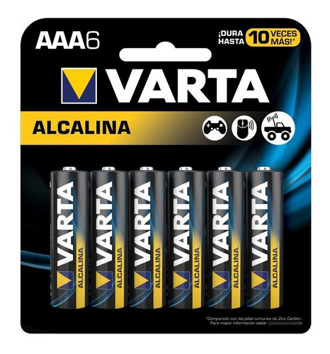 Pack X 6 Pilas Alcalinas Tamaño Aaa Varta