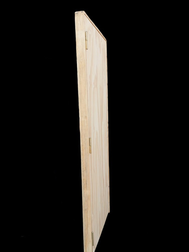 Combo Puerta Placa Pino Js Marco Madera + Ventiluz 40x30 70 Izquierda