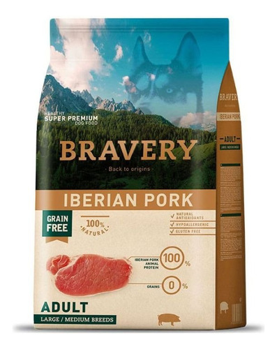 Bravery Pork Adult Alimento Para Perro