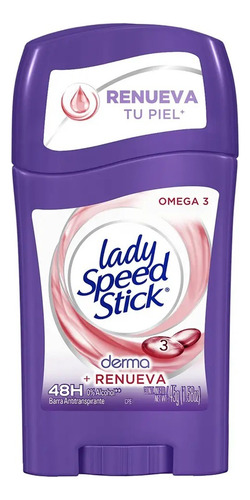 Desodorante Barra Lady Speed Stick Derma Renueva Omega 3 45g