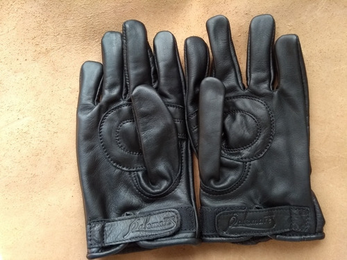 Guantes Piel Med Frontón Mano Pelota Vasca Par Negros