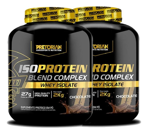 Suplemento em pó Pretorian  Blend Complex Iso Protein Blend Complex whey protein Iso Protein Blend Complex sabor  chocolate em pote de 4L  pacote x 2 u