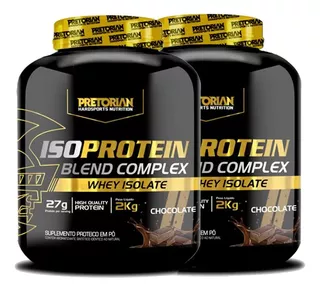 Suplemento em pó Pretorian Blend Complex Iso Protein Blend Complex whey protein Iso Protein Blend Complex sabor chocolate em pote de 4L pacote x 2 u