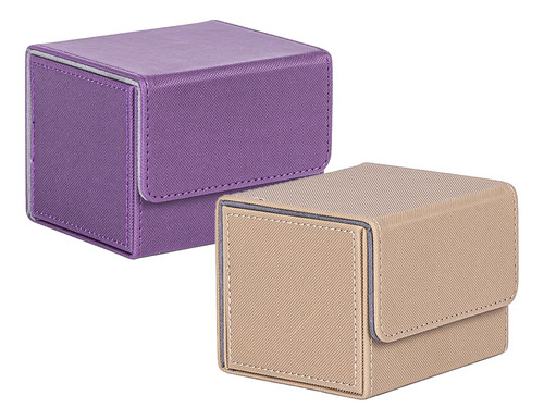 Caja De Cubierta De Colección De 2 Piezas, Violeta Y Beige