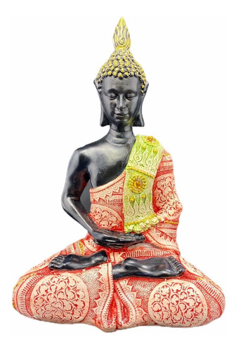Buda Negro Con Azul Estatua Decoracion