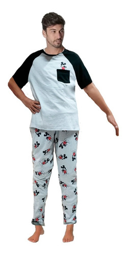 Pijama Hombre Playera Pantalon Disney Mickey Original 41222