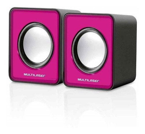 Caixa De Som Multilaser 2.0 Mini 3w Rms Rosa Sp198