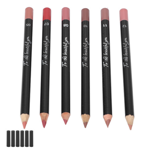 6 Uds Delineador De Labios Profesional Impermeable Mate