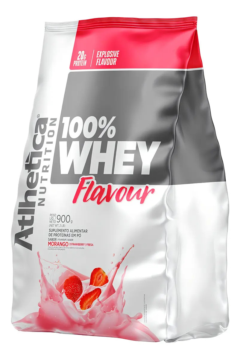 Suplemento en pó Atlhetica Nutrition Proteínas de Whey Protein Concentrado Flavour sabor morango x 900g