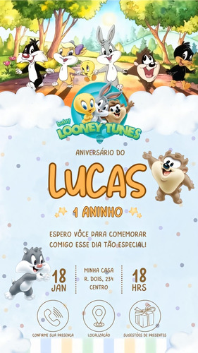 Convite Digital Infantil Personalizado Com O Tema