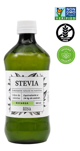 Stevia Líquida 500 Ml Recarga - Del Alba