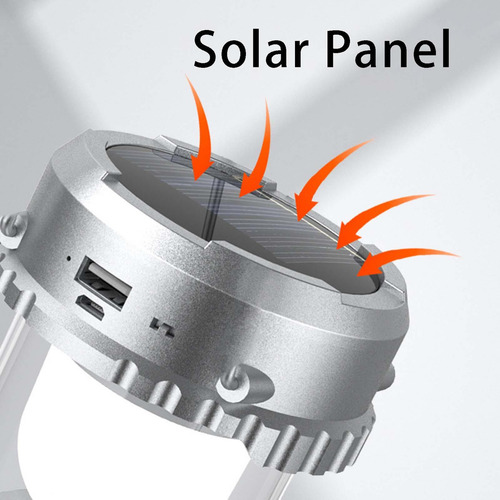 Hnhnluz De Camping Con Ventilador Solar, Reflector Multifunc