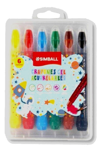 Imagen 1 de 2 de Crayones Gel Acuarelables Simball X 6