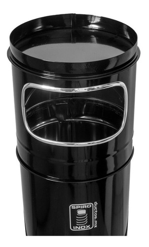 Spiro Inox Bote Para Basura Acero Inox Negro 20x48cm/10lts.