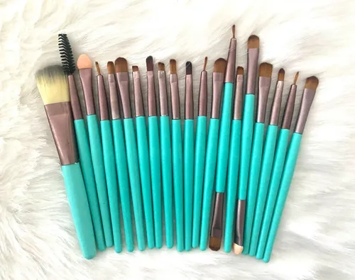 Set Brochas Pinceles De Maquillaje Para Ojos 20 Piezas 15 Cm