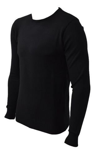 Imagen 3 de 3 de Sweater Pullover Hombre Entallado De Hilo Liso Colores