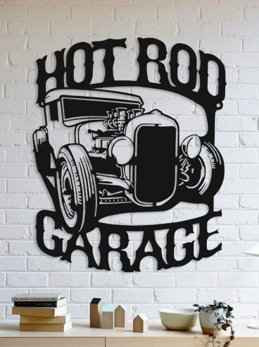 Imagem 1 de 2 de Quadro Decorativo Parede Veículos Hot Road Garage Car 90cm