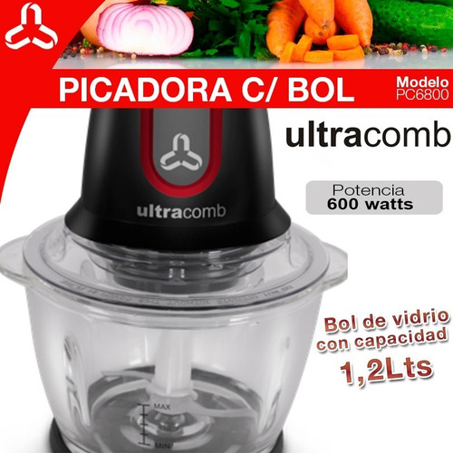 Multiprocesadora Ultracomb PC-6800 600W negra