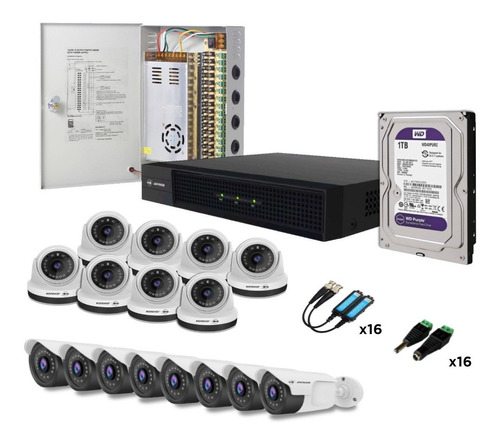 Kit  16 Camaras + Dvr+ Discoduro+ Accesorios Cctv Jovision