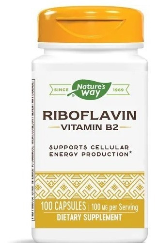 Riboflavina Vitamina B2 100 Mg 100 Cápsulas Nature's Way 