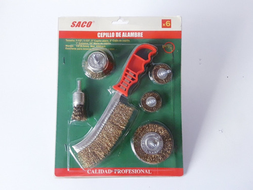 Set Cepillos De Alambre 6 Pzas Para Taladro Más Cepillo Mano