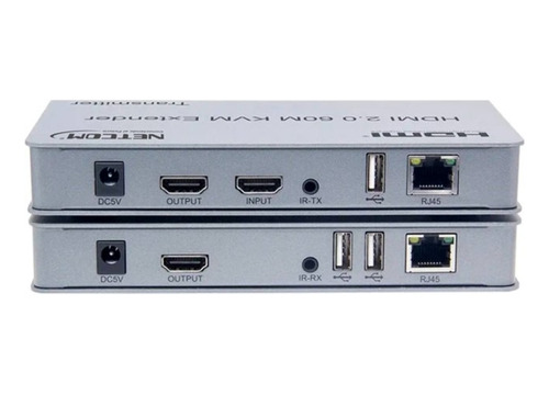 Extensor Kvm Hdmi V2.0 + Usb Vía Ethernet Cat5e/6/7 Netcom