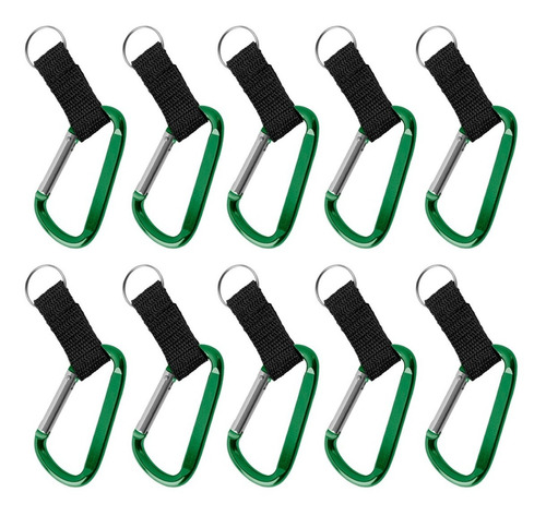 Paquete De 10 Clip-gancho Metalico Color Verde