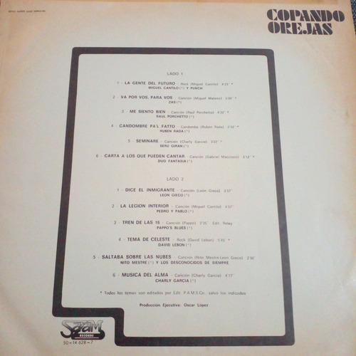 Copando Orejas Compilado Vinilo Lp Insert 1982 Ex Estándar
