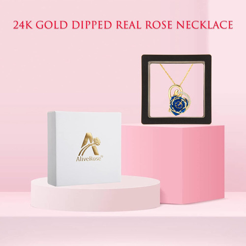 Collar Aliverose Oro Rosa Real Chapado Regalos Mujer