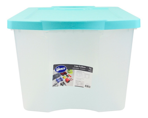 Caja Baul Organizador Reforzado Juguetes Herramientas 75lts Color Transparente Transparente