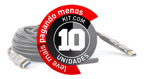 Cabo Hdmi 2.0 4k Fibra Óptica 70 Mt - Kit 10