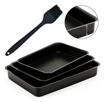 Comprar Jogo Assadeiras Alta Retangular 03 Pçs Antiaderentes +pincel