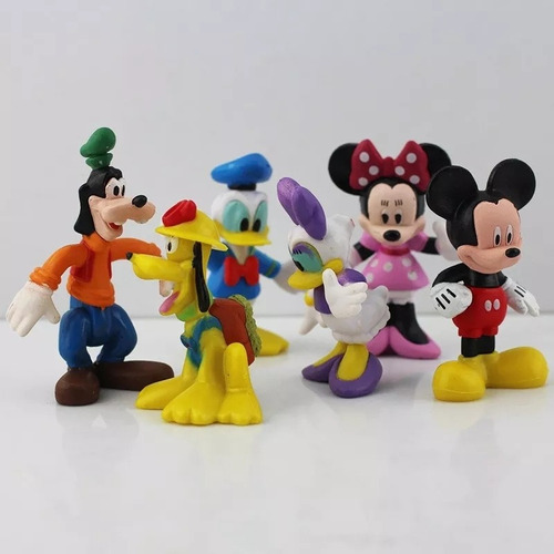 Mickey Mouse 6 Piezas Disney Minne Goofy Donald Pluto 8 Cms