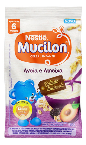 Cereais Infantil Nestlé Mucilon Aveia e Ameixa em pacote 180 g