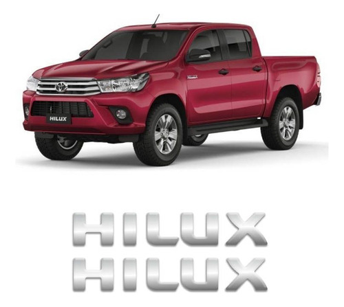 Par De Adesivos Hilux Cromado Resinado Santo Antônio