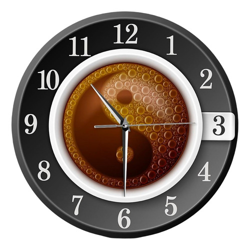 Reloj De Pared Con Símbolo De Taza De Café En Yang De 30
