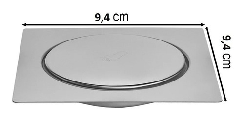 4 Ralos Click Inteligente Em Inox 10x10 Cm + 4 Porta Grelhas