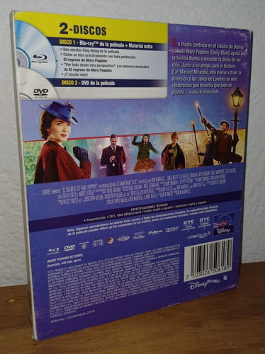 Blu-ray + Dvd El Regreso De Mary Poppins ( Emily Blunt ) (Usado)