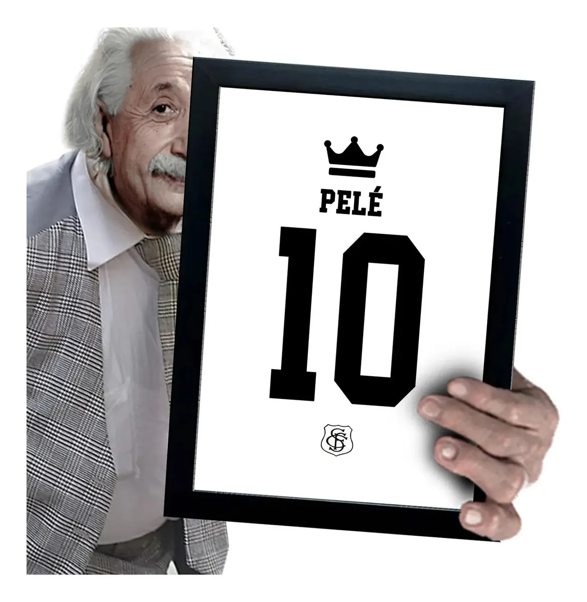 Quadro E Moldura Futebol Times Camisa 10 Brasil Copa 30x21cm Cor Camisa Santos Pelé Armação Mais Imagens Na Opção Cor